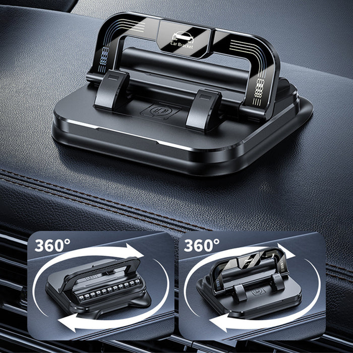 SEAMETAL Dashboard Car Phone Holder 360 Rotation Navigation Bracket Non-Slip Silicone Mount Parking Phone Number Plate