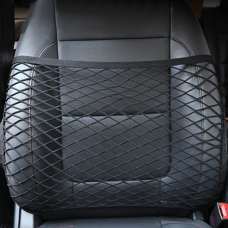 SEAMETAL Car Mesh Organizer, Seat Back Net Bag, Barrier of Backseat Pet Kids, Cargo Tissue Purse Holder, Driver Storage Netting Pouch