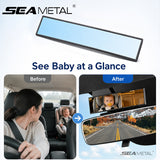 SEAMETAL Car Auxiliary Rearview Mirror with Adjustable Clip Mount and Narrow Rectangular Glass for Cabin Observation