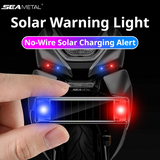 SEAMETAL Solar Vehicle Warning Light with Motion-Triggered Flashing, Adhesive Base and Multicolor or Red-Blue Options