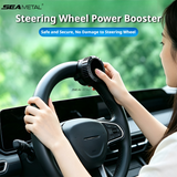 SEAMETAL Car Steering Wheel Spinner Knob with Rotating Handgrip and Rim Clamp, Plain Black Finish without Emblem