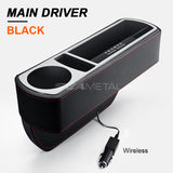 Car Seat Gap Storage Box 12V USB Wireless Charging Phone Interior Auto Seat Crevice Organizer