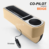 Car Seat Gap Storage Box 12V USB Wireless Charging Phone Interior Auto Seat Crevice Organizer