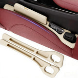 SEAMETAL Car Seat Gap Filler Organizer 2pcs Beige with Storage Slot, Universal for Car SUV Truck, Soft High-Density Material, Prevent Items from Falling