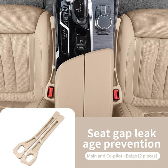SEAMETAL Car Seat Gap Filler Organizer 2pcs Beige with Storage Slot, Universal for Car SUV Truck, Soft High-Density Material, Prevent Items From Falling
