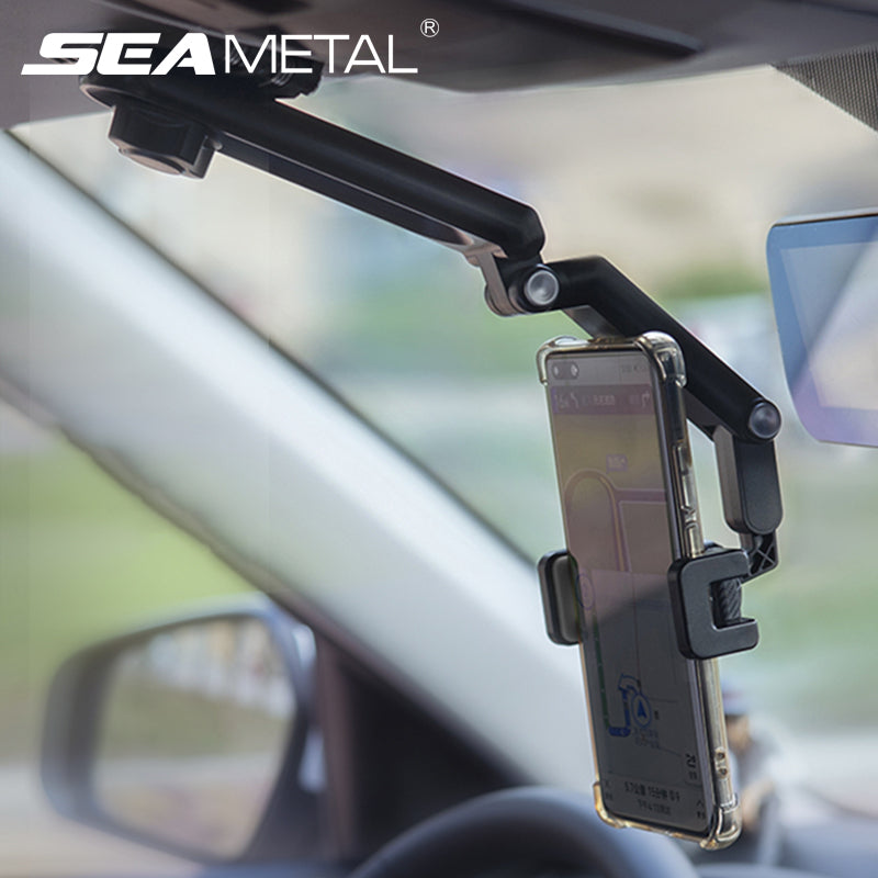 Mobile Phone Holder Car Mirror Visor Phone Stand 1080 Rotation Car Clip Sun Visor Cell Phone Holder