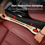 SEAMETAL Car Seat Gap Filler Organizer 2pcs Beige with Storage Slot, Universal for Car SUV Truck, Soft High-Density Material, Prevent Items from Falling