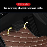 SEAMETAL Car Floor Mats PU Leather Car Carpet Foot Pads 4Pcs/Set