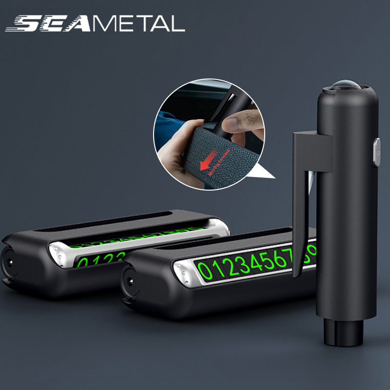 Temporary Car Parking Number Plate Multi-Functional Emergency Escape Tool Glass Hammer
