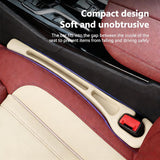 SEAMETAL Car Seat Gap Filler Organizer 2pcs Beige with Storage Slot, Universal for Car SUV Truck, Soft High-Density Material, Prevent Items from Falling