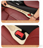 SEAMETAL Car Seat Gap Filler Organizer 2pcs Beige with Storage Slot, Universal for Car SUV Truck, Soft High-Density Material, Prevent Items from Falling