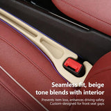 SEAMETAL Car Seat Gap Filler Organizer 2pcs Beige with Storage Slot, Universal for Car SUV Truck, Soft High-Density Material, Prevent Items from Falling