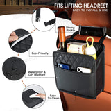 SEAMETAL Multifunctional Leather Car Seat Storage Bag Hanging Garbage Bag