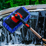 SEAMETAL Car Wash Brush Mop Kit Car Telescoping Long Handle Chenille Mop Broom Wash Towel Set