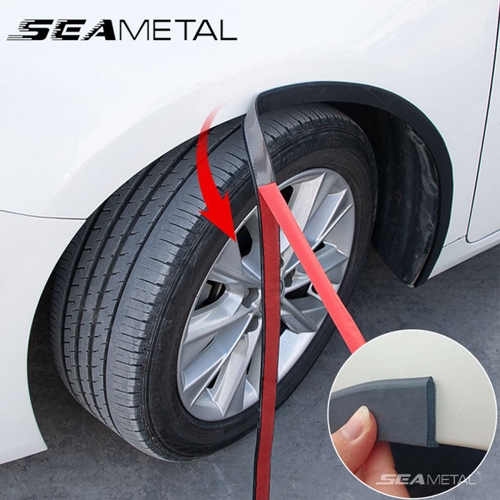 SEAMETAL Car Wheel Eyebrow Strip Front Rear Tyre Side Sticker Rubber Fender Anti Scratch Bumper