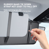 SEAMETAL Faux Leather Car Sun Visor Organizer, Multi-Pocket Storage Pouch for Glasses, Cards & License, Lightweight, Fits Most Vehicles