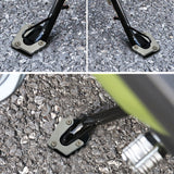 SEAMETAL Motorcycle Anti Slip Foot Support Pad Aluminum Kickstand Extension Plate Foot Side Stand Enlarge Pad Motorcycle Parts