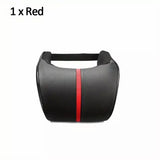 SEAMETAL Faux Leather Car Headrest Pillow, Memory Foam Filled, Comfortable Cushion for Vehicle Seat