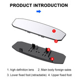 SEAMETAL Car Rearview Mirror 30CM Wide Angle Vision Snap On Rear View Mirror Universal Stable HD Glass