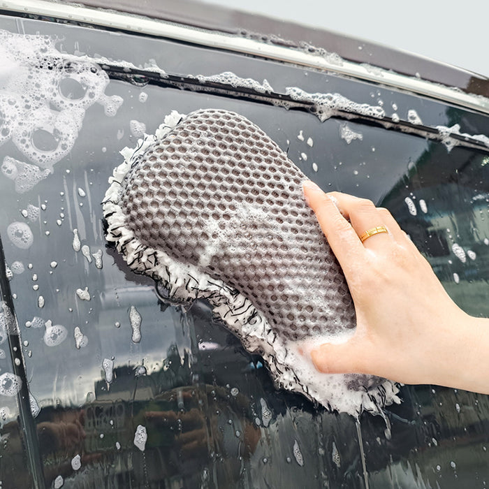 SEAMETAL Microfiber Car Wash Sponge - Non-Scratch Wash Mitt Microfibers for Cleaner Cars, Great for Everyday Cleaning