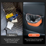 SEAMETAL Car Door Storage Box PU Leather Auto Seat Back Hanging Cup Holder Trash Can Multi-function Car Storage Pocket Organizer