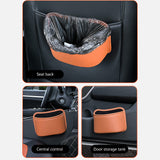 SEAMETAL Car Door Storage Box PU Leather Auto Seat Back Hanging Cup Holder Trash Can Multi-function Car Storage Pocket Organizer