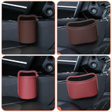 SEAMETAL Car Door Storage Box PU Leather Auto Seat Back Hanging Cup Holder Trash Can Multi-function Car Storage Pocket Organizer