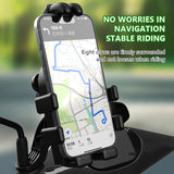 SEAMETAL Motorcycle Cell Phone Holder GPS Shockproof Smartphone Handlebar and Rearview Mirror Mount Airbag Shock Absorber Bracket