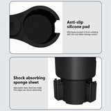 SEAMETAL Car Cup Holder Expander Multi-Function Drink Holder with Food Table 360-Degree Adjustable Base Tray for Snack