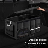 Car Trunk Organizer for SUV with Lid 56L Collapsible Golf Trunk Organizer Multi Compartment Heavy Duty Car Organizer