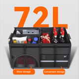 Car Trunk Organizer for SUV with Lid 56L Collapsible Golf Trunk Organizer Multi Compartment Heavy Duty Car Organizer