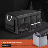 Car Trunk Organizer for SUV with Lid 56L Collapsible Golf Trunk Organizer Multi Compartment Heavy Duty Car Organizer