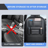 Backseat Car Organizer Leather Back of Seat Car Organizers for Kids Drivers Waterproof Kick Mats