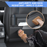 Backseat Car Organizer Leather Back of Seat Car Organizers for Kids Drivers Waterproof Kick Mats