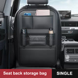 Backseat Car Organizer Leather Back of Seat Car Organizers for Kids Drivers Waterproof Kick Mats