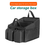 SEAMETAL Large Capacity Collapsible Car Seat Organizer with Multiple Compartments Auto Trunk Cargo Storage Box Interior Supplies