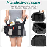 SEAMETAL Large Capacity Collapsible Car Seat Organizer with Multiple Compartments Auto Trunk Cargo Storage Box Interior Supplies