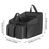 SEAMETAL Large Capacity Collapsible Car Seat Organizer with Multiple Compartments Auto Trunk Cargo Storage Box Interior Supplies