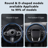 SEAMETAL Round Car Steering Wheel General Car Decoration Accessories Non-slip Gloss Gloss Carbon Fiber Texture Suitable For BMW Audi