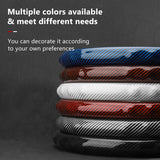 SEAMETAL Round Car Steering Wheel General Car Decoration Accessories Non-slip Gloss Gloss Carbon Fiber Texture Suitable For BMW Audi