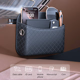 SEAMETAL Diamond Pattern Car Storage Box Multifunctional PU Leather Car Seat Side Storage Bag Large Capacity Universal Pocket Organizer