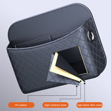 SEAMETAL Diamond Pattern Car Storage Box Multifunctional PU Leather Car Seat Side Storage Bag Large Capacity Universal Pocket Organizer
