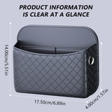SEAMETAL Diamond Pattern Car Storage Box Multifunctional PU Leather Car Seat Side Storage Bag Large Capacity Universal Pocket Organizer
