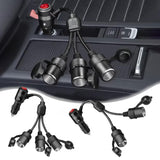 SEAMETAL 180W Car Cigarette Lighter Splitter 1 Male To 2/3 Female Sockets 12V/24V Fast Charger Power Adapter with Switch