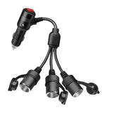 SEAMETAL 180W Car Cigarette Lighter Splitter 1 Male To 2/3 Female Sockets 12V/24V Fast Charger Power Adapter with Switch