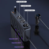SEAMETAL 142W Car Charger Splitter Multi Ports PD USB Cigarette Lighter Adapter Car Phone Charger Splitter Socket with Switch