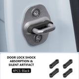 SEAMETAL 4pcs Car Door Lock Shock Absorber Pad Silicone Anti-Vibration Silent Damper Buffer Door Lock Buckle Protector
