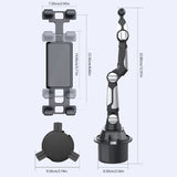 SEAMETAL Tablet Cup Holder Mount For Car Or Truck Heavy Duty 360° Rotation Adjustable Arm Universal Tablet Stand