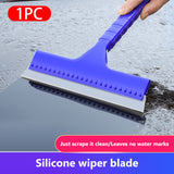 SEAMETAL Car Water Wiper Scraper Silicone Auto Door Window Glass Windshield Cleaner Squeegee Front/Rear Window Body Washing Tool