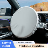 SEAMETAL Universal Car Steering Wheel Sunshade Silver Coated Cloth Auto Steering Wheel Cover Sun Protection Insulation Accessories